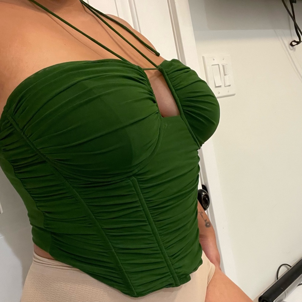Green corset top - Picture 3 of 4